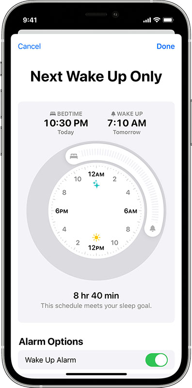 Update Next Wake Up Only on iPhone